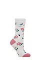 Women's 1 Pair SOCKSHOP Heat Holders 1.6 TOG Lite Patterned and Striped Socks - Lanuza Floral Grey
