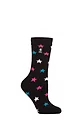 Women's 1 Pair SOCKSHOP Heat Holders 1.6 TOG Lite Patterned and Striped Socks - Innsbruck Stars Black