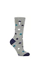 Women's 1 Pair SOCKSHOP Heat Holders 1.6 TOG Lite Patterned and Striped Socks - Innsbruck Stars Grey