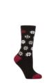 Ladies 1 Pair SOCKSHOP Heat Holders 1.6 TOG Lite Patterned and Striped Socks - St Moritz Snowflake Fairisle Black