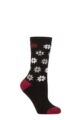 Women's 1 Pair SOCKSHOP Heat Holders 1.6 TOG Lite Patterned and Striped Socks - St Moritz Snowflake Fairisle Black