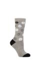 Ladies 1 Pair SOCKSHOP Heat Holders 1.6 TOG Lite Patterned and Striped Socks - St Moritz Snowflake Fairisle Grey