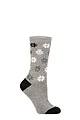 Women's 1 Pair SOCKSHOP Heat Holders 1.6 TOG Lite Patterned and Striped Socks - St Moritz Snowflake Fairisle Grey