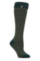 Women's 1 Pair SOCKSHOP Heat Holders Equestrian Collection 1.6 TOG Lite Thermal Wellington Boot Socks - Amaryllis Twist Emerald / Olive