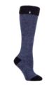Women's 1 Pair SOCKSHOP Heat Holders Equestrian Collection 1.6 TOG Lite Thermal Wellington Boot Socks - Amaryllis Twist Navy / Denim