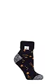 Women's 1 Pair SOCKSHOP Heat Holders Turn Over Cuff Sleep Lite Socks - Navy / Gold Stars