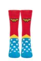 Ladies 1 Pair SOCKSHOP Heat Holders 1.6 TOG Lite DC Wonder Woman Thermal Socks - Blue / Red
