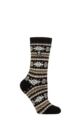 Ladies 1 Pair SOCKSHOP Heat Holders Nordic Soul Warming Thermal Socks - Nordic Black/ Olive