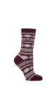 Ladies 1 Pair SOCKSHOP Heat Holders Nordic Soul Warming Thermal Socks - Nordic Cabernet/Rose Blush