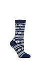 Women's 1 Pair SOCKSHOP Heat Holders Nordic Soul Warming Thermal Socks - Nordic Indigo/Rose Blush