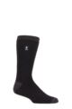 Mens 1 Pair SOCKSHOP Heat Holders 1.6 TOG Lite Striped, Patterned & Argyle Socks - Amsterdam Heel & Toe Black