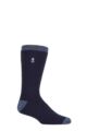 Mens 1 Pair SOCKSHOP Heat Holders 1.6 TOG Lite Striped, Patterned & Argyle Socks - Amsterdam Heel & Toe Navy