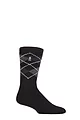 Mens 1 Pair SOCKSHOP Heat Holders 1.6 TOG Lite Striped, Patterned & Argyle Socks - Lyon Argyle Black