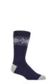 Mens 1 Pair SOCKSHOP Heat Holders 1.6 TOG Lite Striped, Patterned & Argyle Socks - Vancouver Nordic Navy