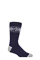 Mens 1 Pair SOCKSHOP Heat Holders 1.6 TOG Lite Striped, Patterned & Argyle Socks - Vancouver Nordic Navy