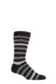 Mens 1 Pair SOCKSHOP Heat Holders 1.6 TOG Lite Striped, Patterned & Argyle Socks - Split Medium Stripe Black