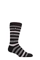 Mens 1 Pair SOCKSHOP Heat Holders 1.6 TOG Lite Striped, Patterned & Argyle Socks - Split Medium Stripe Black