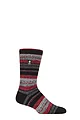 Mens 1 Pair SOCKSHOP Heat Holders 1.6 TOG Lite Striped, Patterned & Argyle Socks - Krakow Multi Stripe Black