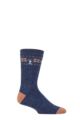 Mens 1 Pair SOCKSHOP Heat Holders 1.6 TOG Lite Striped, Patterned & Argyle Socks - Matterhorn Fairisle Denim Twist