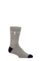 Mens 1 Pair SOCKSHOP Heat Holders 1.6 TOG Lite Striped, Patterned & Argyle Socks - Matterhorn Fairisle Mid Grey Twist