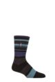 Mens 1 Pair SOCKSHOP Heat Holders 1.6 TOG Lite Striped, Patterned & Argyle Socks - Altun Multi Stripe Black