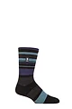 Mens 1 Pair SOCKSHOP Heat Holders 1.6 TOG Lite Striped, Patterned & Argyle Socks - Altun Multi Stripe Black