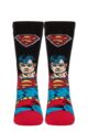 Mens 1 Pair SOCKSHOP Heat Holders DC 1.6 TOG Lite Superman Thermal Socks - Black