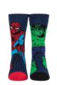 Mens 1 Pair SOCKSHOP Heat Holders Marvel 1.6 TOG Lite Hulk and Spider-Man Thermal Socks - Navy