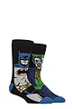 Mens 1 Pair SOCKSHOP Heat Holders 1.6 TOG Lite DC Comics Batman & The Joker Thermal Socks - Black