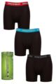 Mens 3 Pack SOCKSHOP Lazy Panda Bamboo Boxer Shorts - Black / Red / Blue