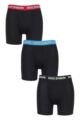 Mens 3 Pack SOCKSHOP Lazy Panda Bamboo Boxer Shorts - Black / Red / Blue