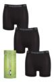 Mens 3 Pack SOCKSHOP Lazy Panda Bamboo Hipster Trunks - Black