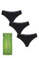 Women's 3 Pair SOCKSHOP Lazy Panda Bamboo Briefs - Black