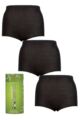 Ladies 3 Pair SOCKSHOP Lazy Panda Bamboo Maxi Briefs - Black