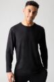 Mens 1 Pack Lazy Panda Bamboo Loungewear Selection Long Sleeved Top - Black Long Sleeved Top