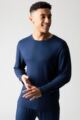 Mens 1 Pack Lazy Panda Bamboo Loungewear Selection Long Sleeved Top - Navy Long Sleeved Top