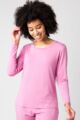 Ladies 1 Pack Lazy Panda Bamboo Loungewear Selection Long Sleeved Top - Pink Long Sleeved Top