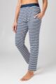 Ladies 1 Pack Lazy Panda Bamboo Loungewear Selection Classic Bottoms - Navy Stripe Classic Bottoms