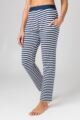 Ladies 1 Pack Lazy Panda Bamboo Loungewear Selection Classic Bottoms - Navy Stripe Classic Bottoms