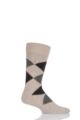 Mens 1 Pair Pringle of Scotland 85% Cashmere Argyle Socks - Natural