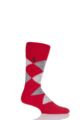 Mens 1 Pair Pringle of Scotland 85% Cashmere Argyle Socks - Red