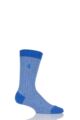 Mens 1 Pair Pringle of Scotland 85% Cashmere Herringbone Socks - Bright Blue