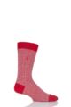 Mens 1 Pair Pringle of Scotland 85% Cashmere Herringbone Socks - Red