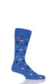 Mens 1 Pair Pringle of Scotland 80% Sea Island Cotton Spots Socks - Ultramarine
