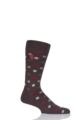 Mens 1 Pair Pringle of Scotland 80% Sea Island Cotton Spots Socks - Chocolate