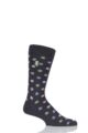 Mens 1 Pair Pringle of Scotland 80% Sea Island Cotton Spots Socks - Charcoal