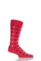 Mens 1 Pair Pringle of Scotland 80% Sea Island Cotton Spots Socks - Scarlet