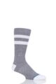 Mens and Ladies 1 Pair Stance Joven Striped Top Plain Cotton Socks - Grey