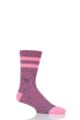 Mens and Ladies 1 Pair Stance Joven Striped Top Plain Cotton Socks - Pink / Black