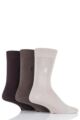 Mens 3 Pair Pringle of Scotland Classic Bamboo Plain Socks - Beige